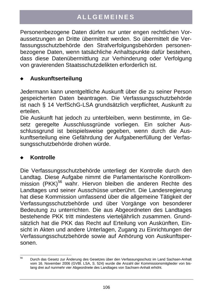 Seite 109 des Verfassungsschutzbericht 2007 Sachsen-Anhalt
