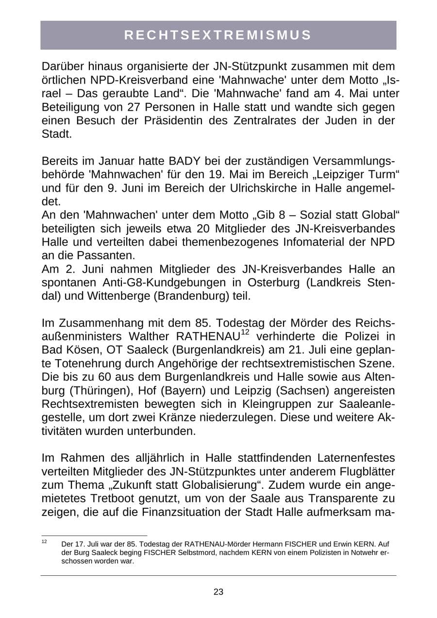 Seite 26 des Verfassungsschutzbericht 2007 Sachsen-Anhalt