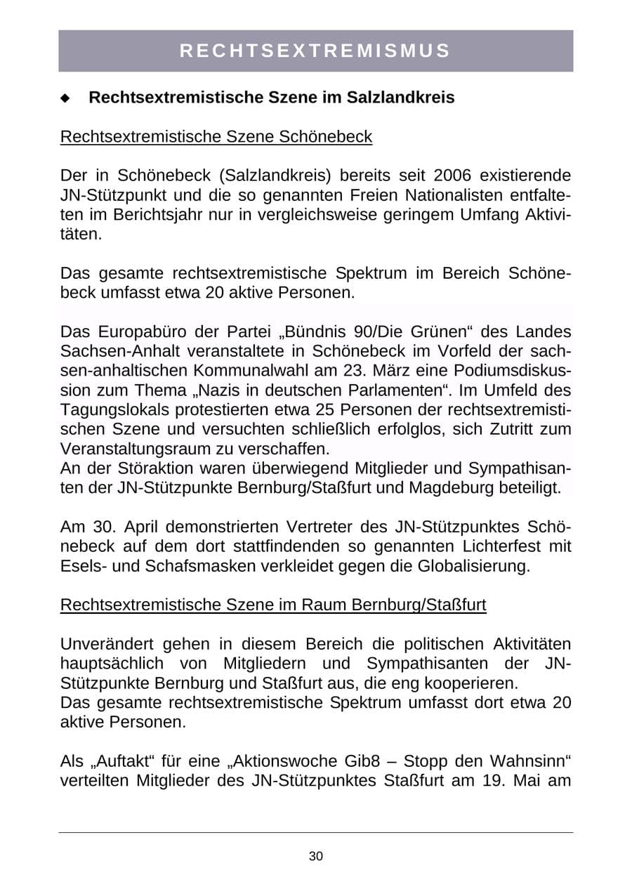 Seite 33 des Verfassungsschutzbericht 2007 Sachsen-Anhalt