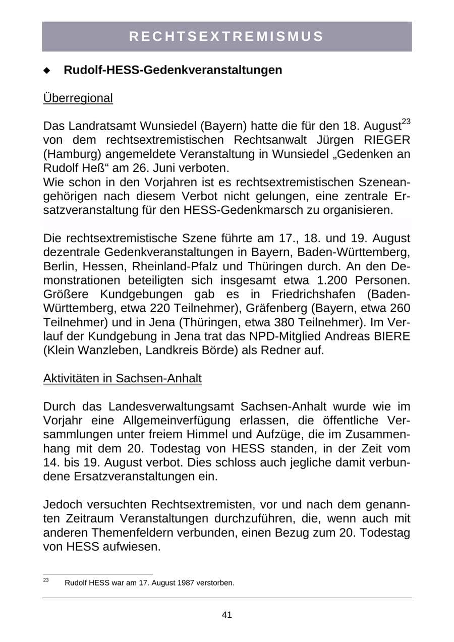 Seite 44 des Verfassungsschutzbericht 2007 Sachsen-Anhalt