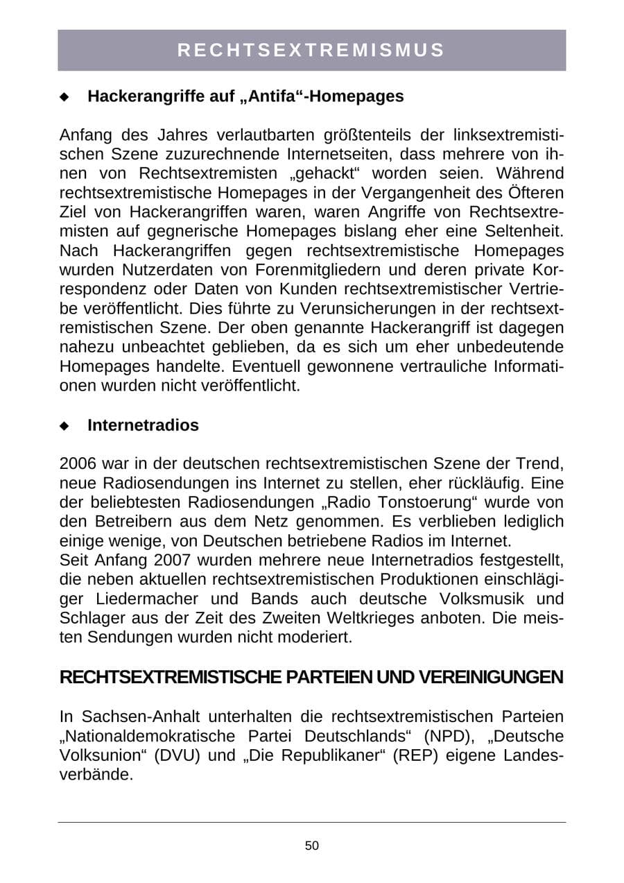 Seite 53 des Verfassungsschutzbericht 2007 Sachsen-Anhalt