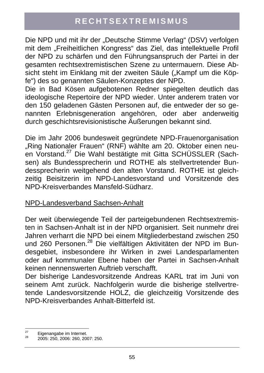 Seite 58 des Verfassungsschutzbericht 2007 Sachsen-Anhalt