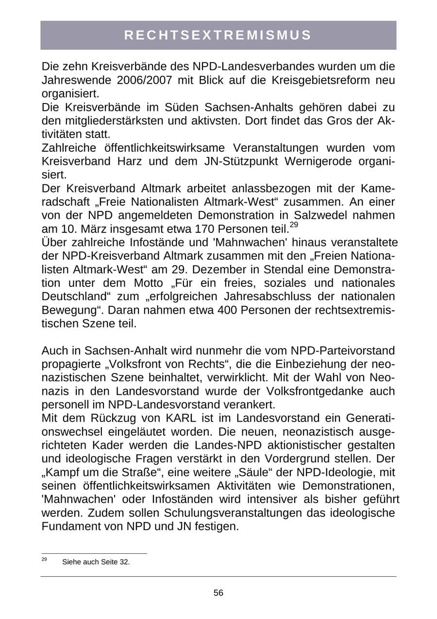 Seite 59 des Verfassungsschutzbericht 2007 Sachsen-Anhalt