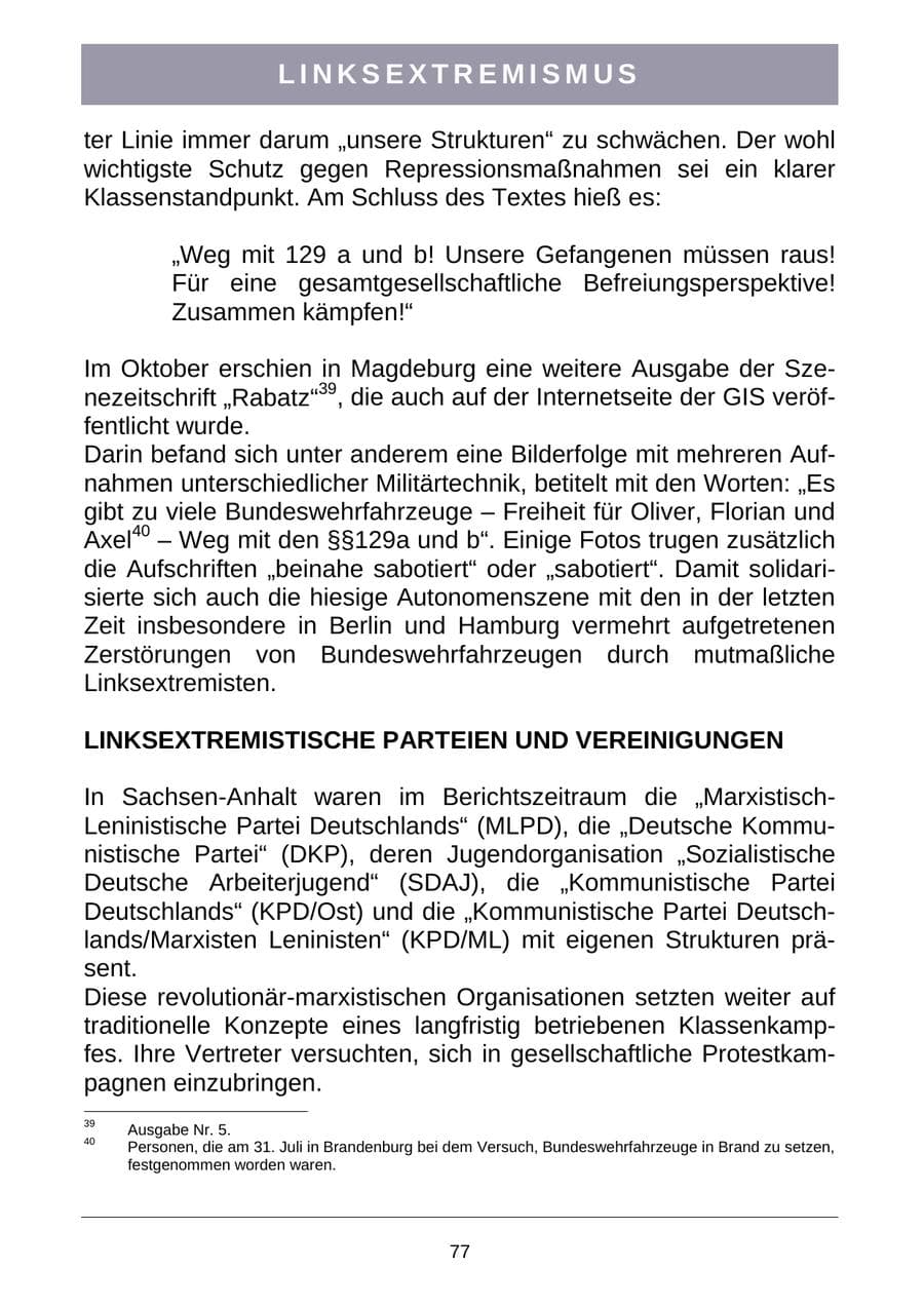 Seite 80 des Verfassungsschutzbericht 2007 Sachsen-Anhalt