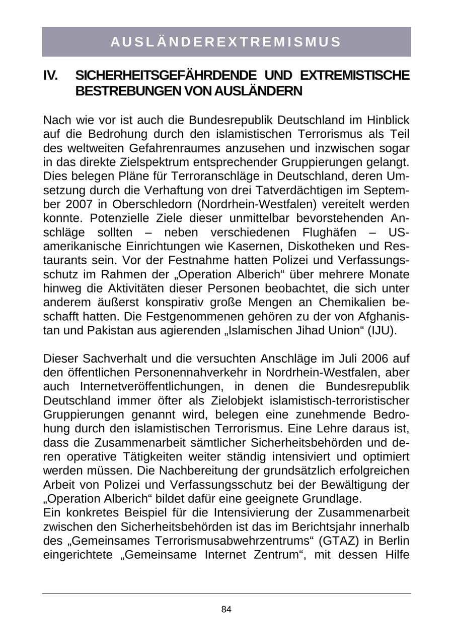 Seite 87 des Verfassungsschutzbericht 2007 Sachsen-Anhalt