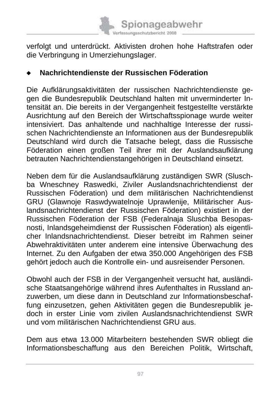 Seite 105 des Verfassungsschutzbericht 2008 Sachsen-Anhalt