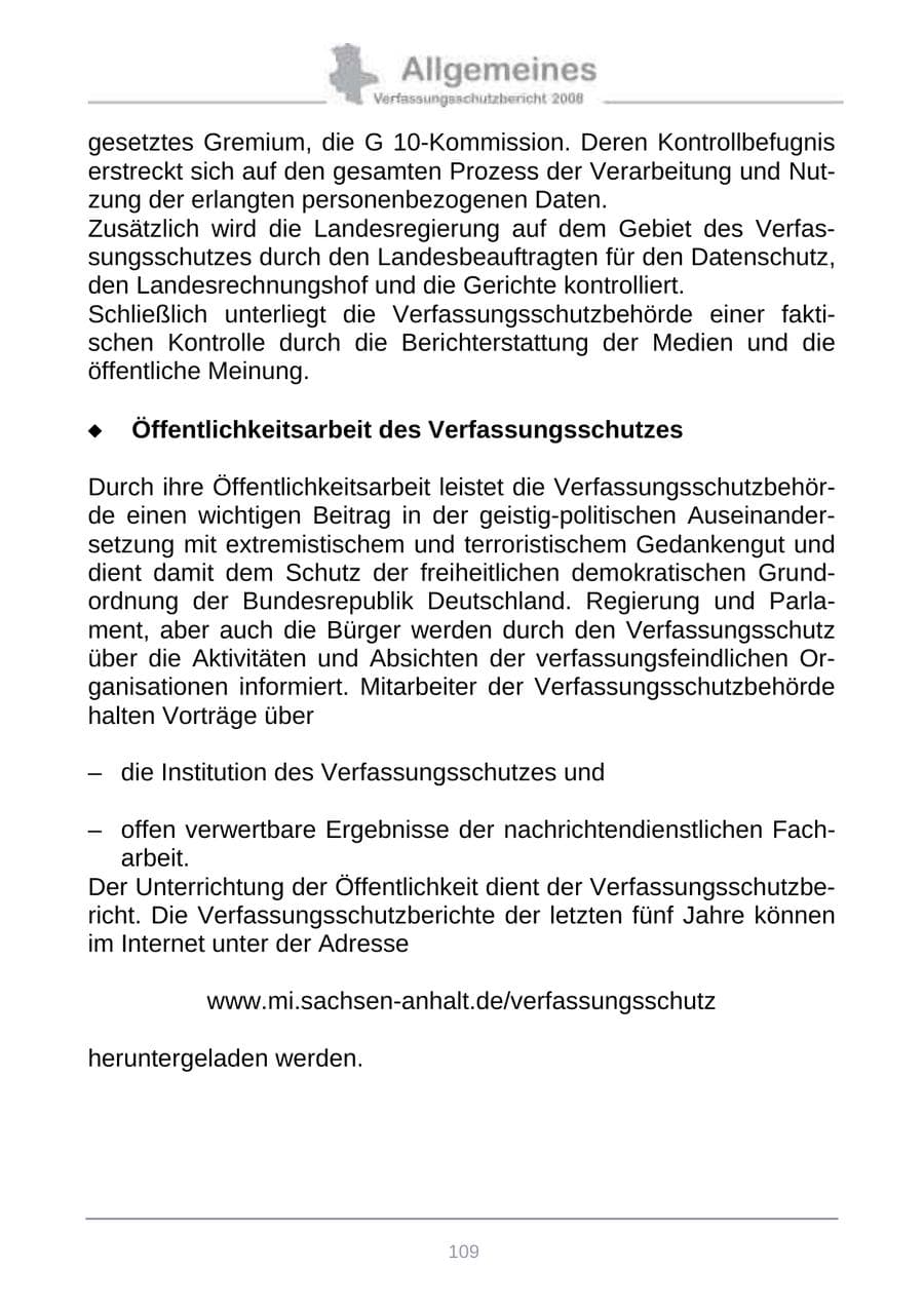 Seite 117 des Verfassungsschutzbericht 2008 Sachsen-Anhalt