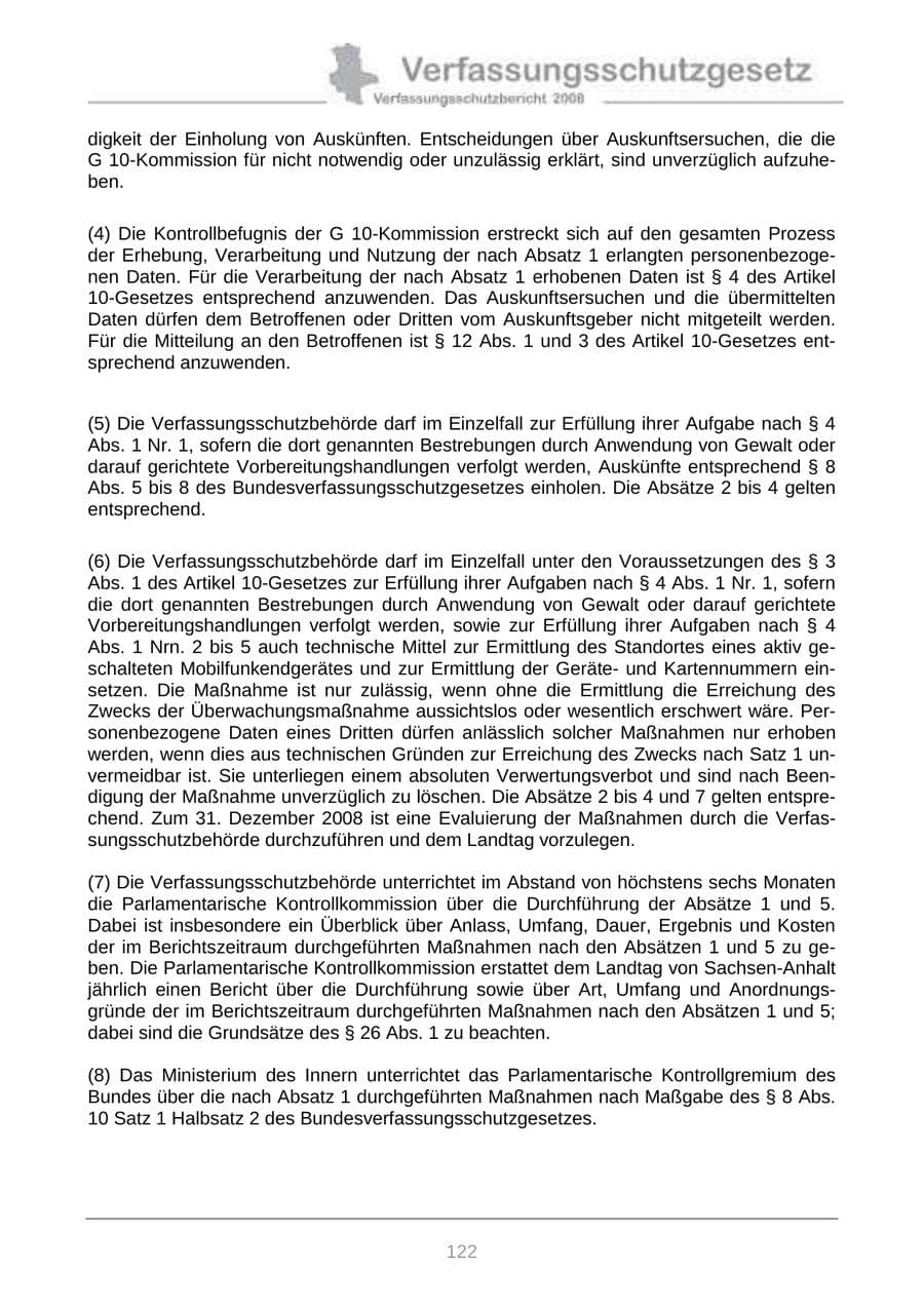 Seite 130 des Verfassungsschutzbericht 2008 Sachsen-Anhalt