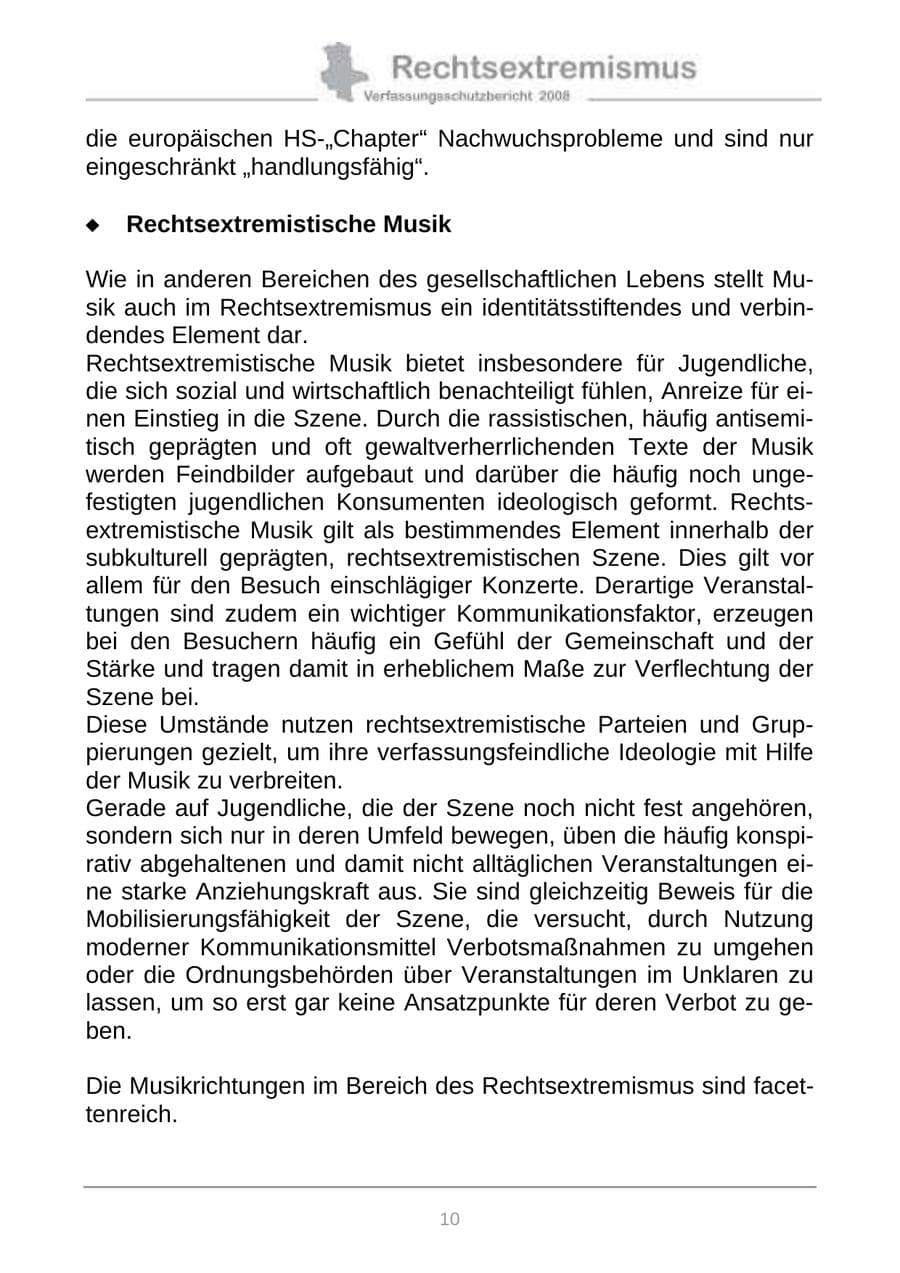 Seite 18 des Verfassungsschutzbericht 2008 Sachsen-Anhalt