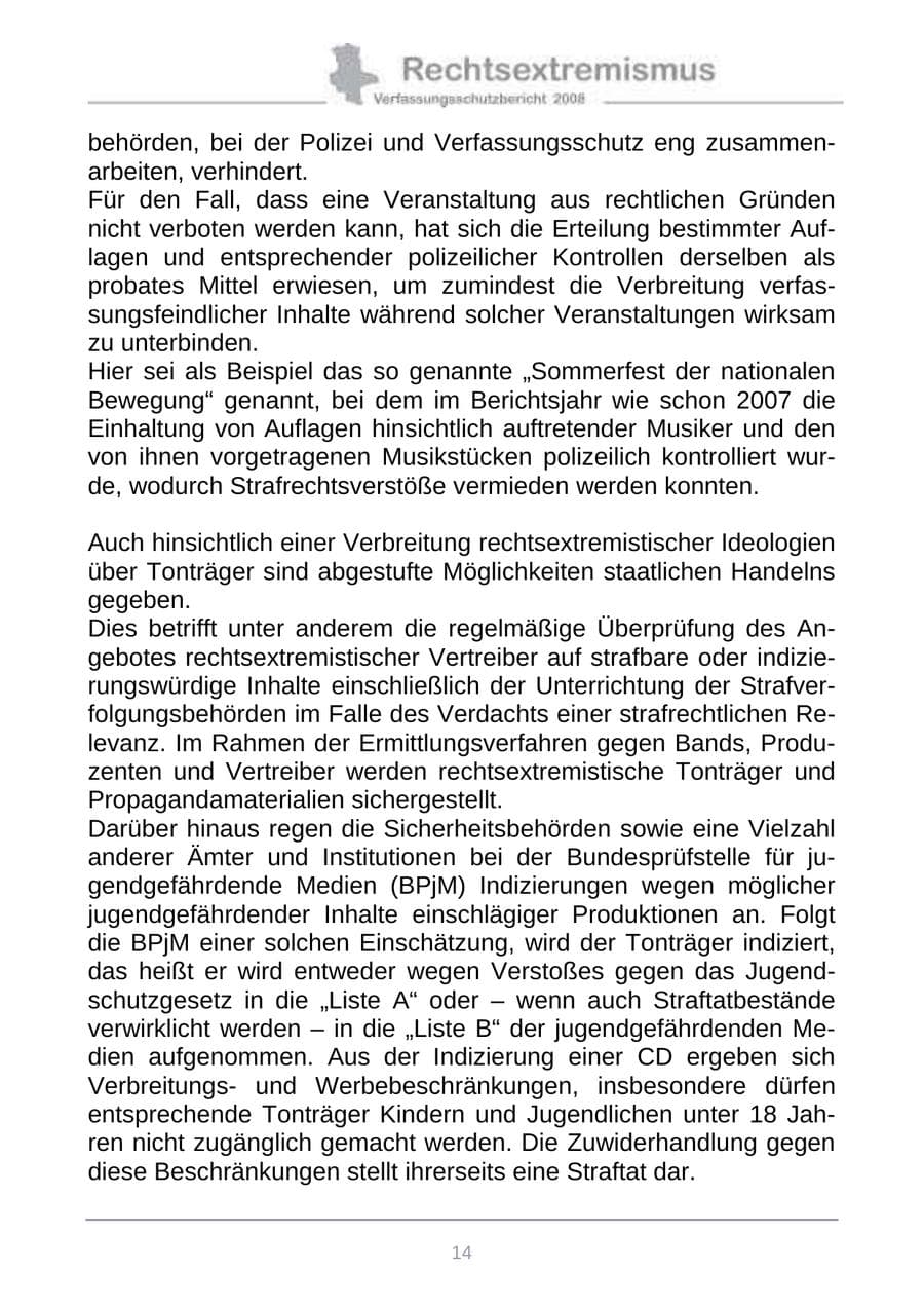 Seite 22 des Verfassungsschutzbericht 2008 Sachsen-Anhalt