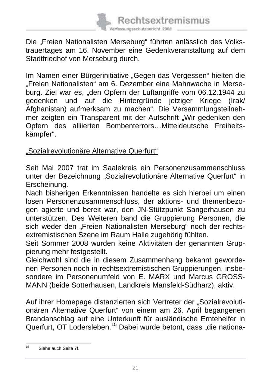 Seite 29 des Verfassungsschutzbericht 2008 Sachsen-Anhalt