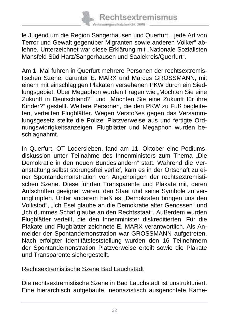 Seite 30 des Verfassungsschutzbericht 2008 Sachsen-Anhalt