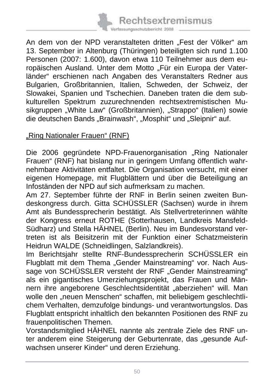 Seite 58 des Verfassungsschutzbericht 2008 Sachsen-Anhalt