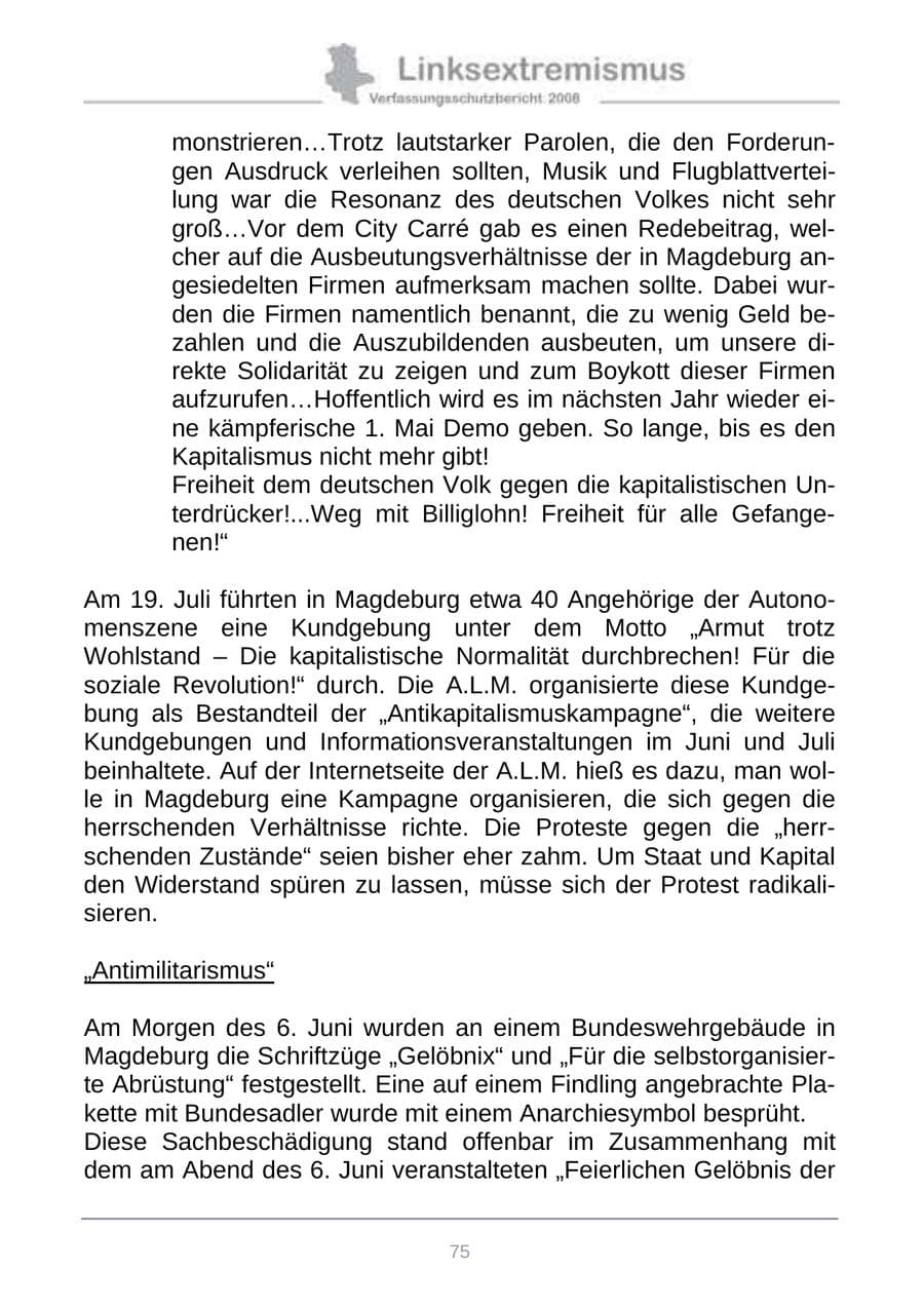 Seite 83 des Verfassungsschutzbericht 2008 Sachsen-Anhalt