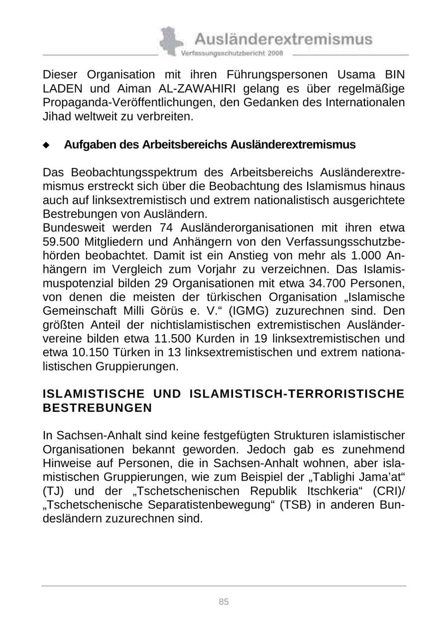 Seite 93 des Verfassungsschutzbericht 2008 Sachsen-Anhalt