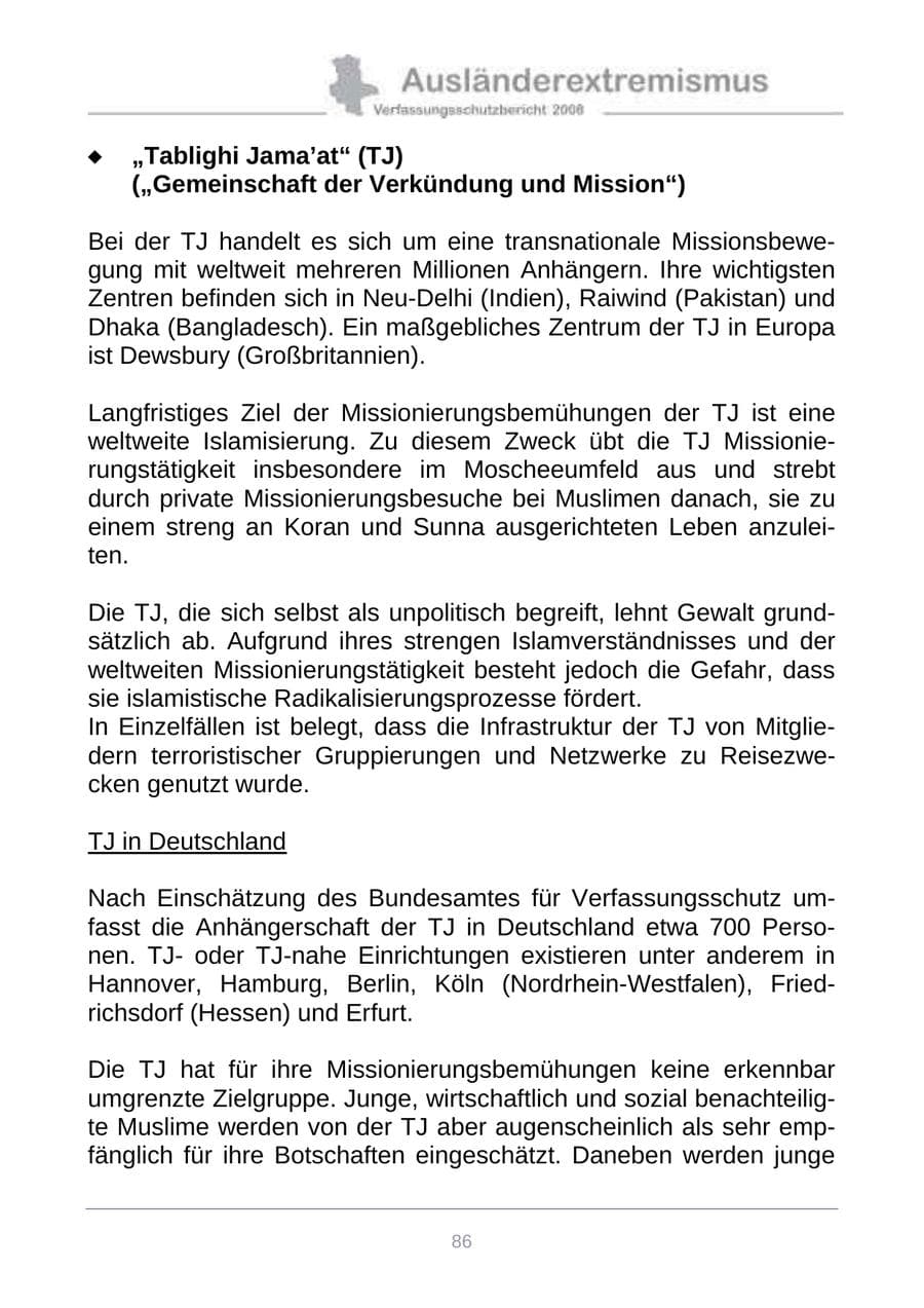 Seite 94 des Verfassungsschutzbericht 2008 Sachsen-Anhalt