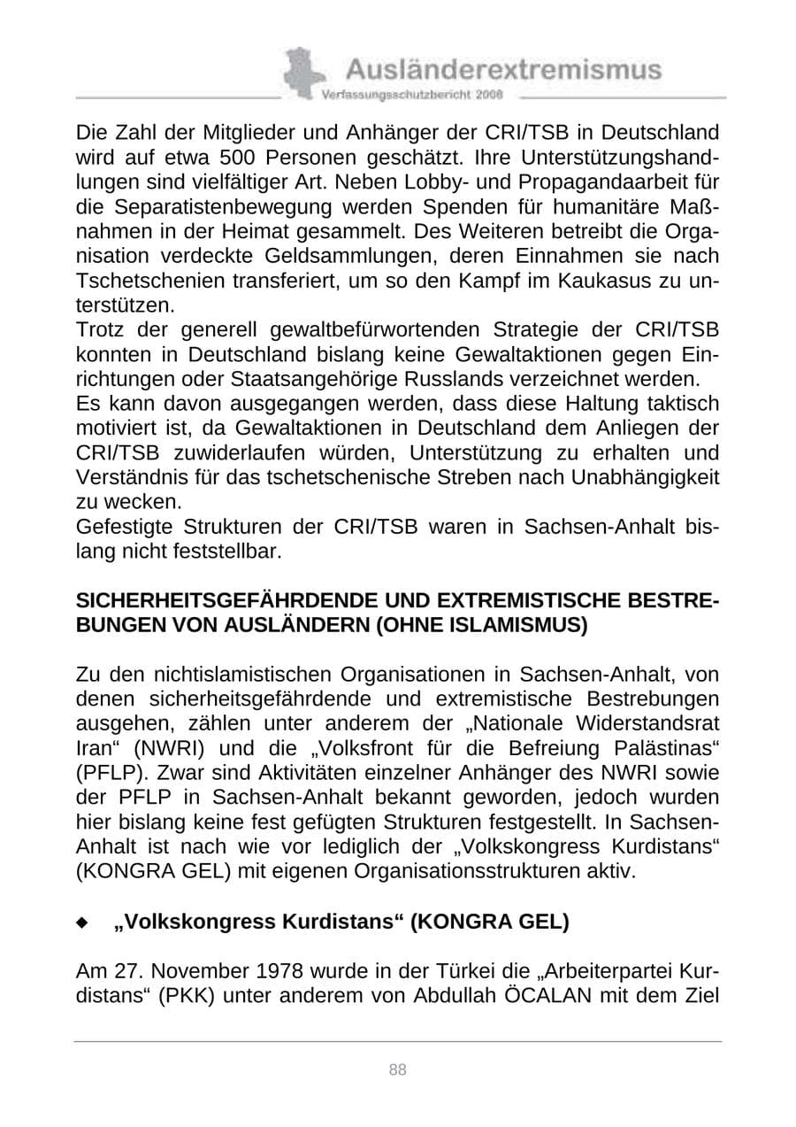 Seite 96 des Verfassungsschutzbericht 2008 Sachsen-Anhalt