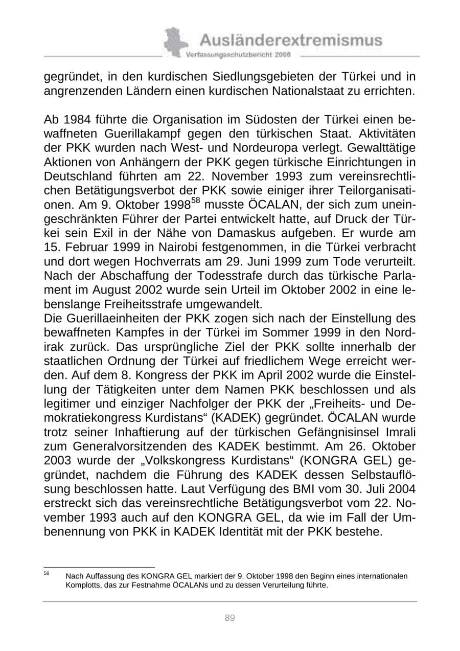 Seite 97 des Verfassungsschutzbericht 2008 Sachsen-Anhalt