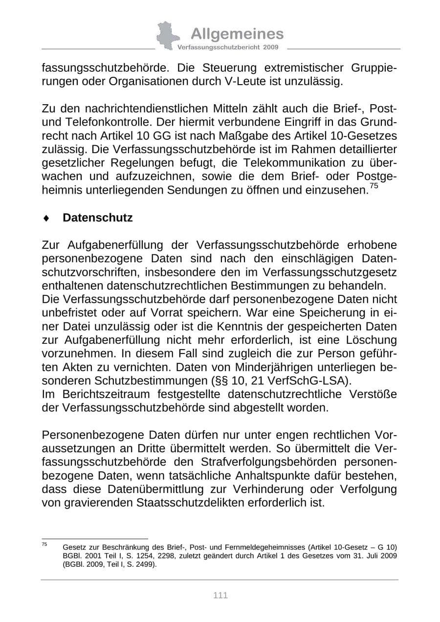 Seite 119 des Verfassungsschutzbericht 2009 Sachsen-Anhalt