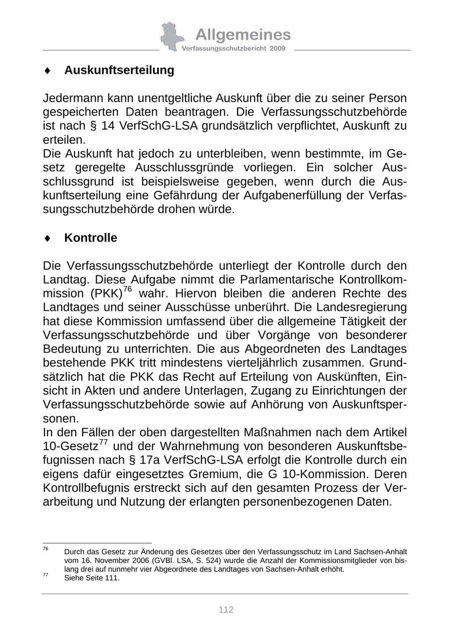 Seite 120 des Verfassungsschutzbericht 2009 Sachsen-Anhalt
