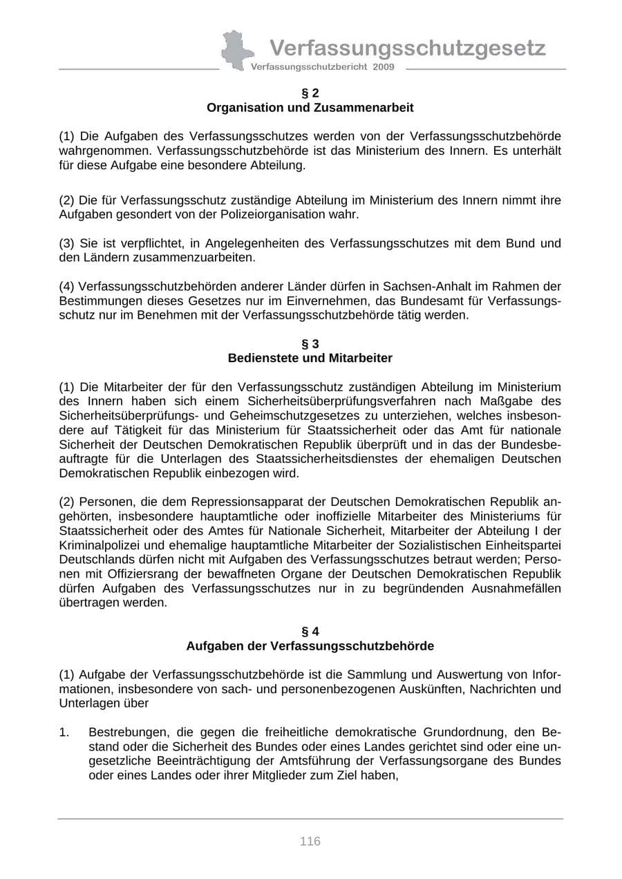 Seite 124 des Verfassungsschutzbericht 2009 Sachsen-Anhalt
