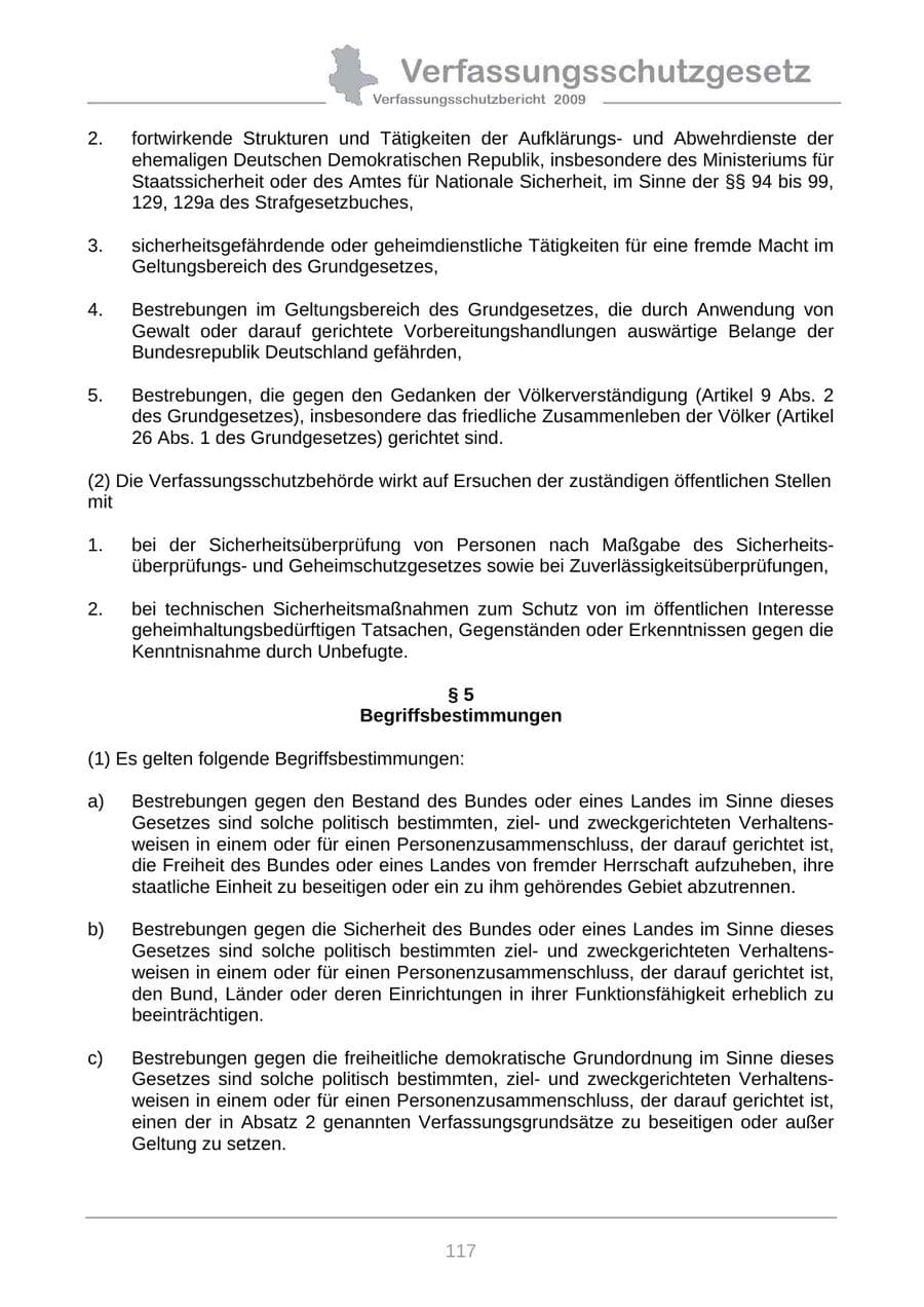 Seite 125 des Verfassungsschutzbericht 2009 Sachsen-Anhalt