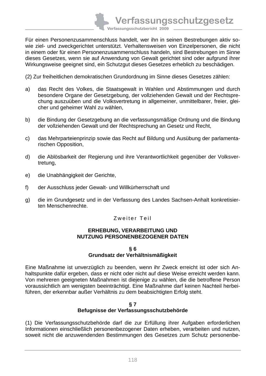 Seite 126 des Verfassungsschutzbericht 2009 Sachsen-Anhalt