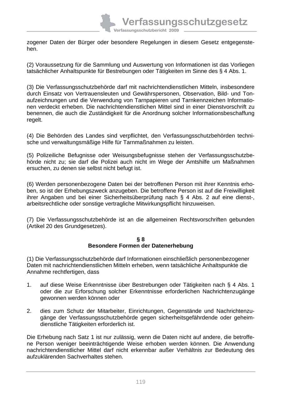 Seite 127 des Verfassungsschutzbericht 2009 Sachsen-Anhalt