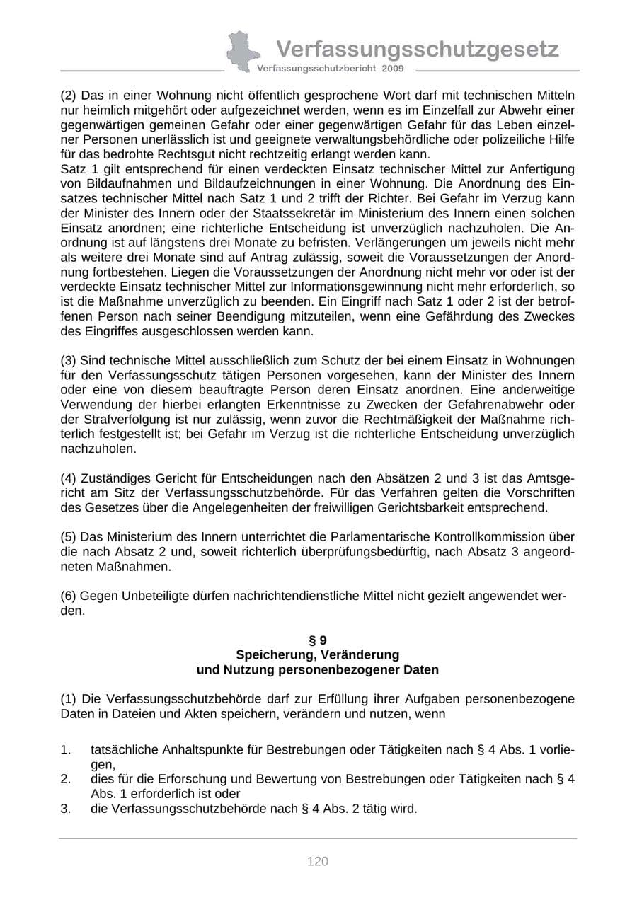 Seite 128 des Verfassungsschutzbericht 2009 Sachsen-Anhalt
