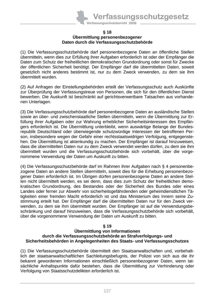 Seite 135 des Verfassungsschutzbericht 2009 Sachsen-Anhalt