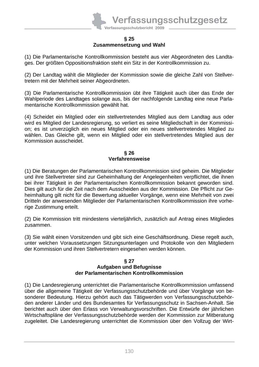 Seite 138 des Verfassungsschutzbericht 2009 Sachsen-Anhalt