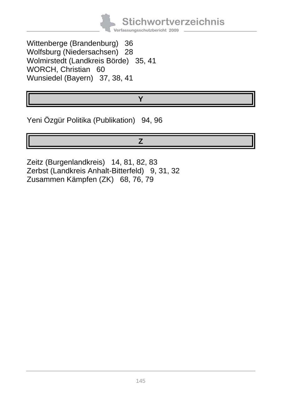 Seite 153 des Verfassungsschutzbericht 2009 Sachsen-Anhalt
