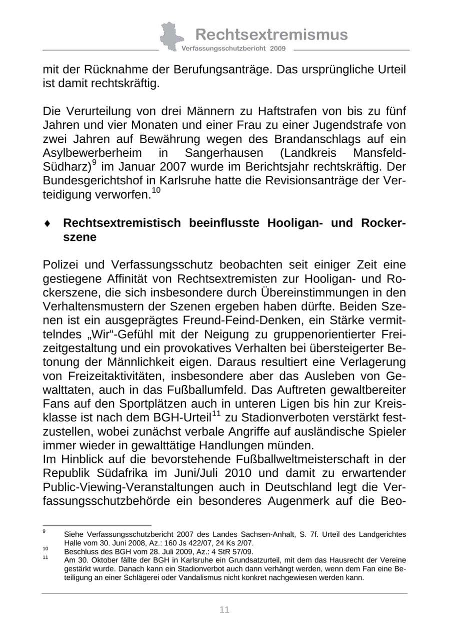 Seite 19 des Verfassungsschutzbericht 2009 Sachsen-Anhalt