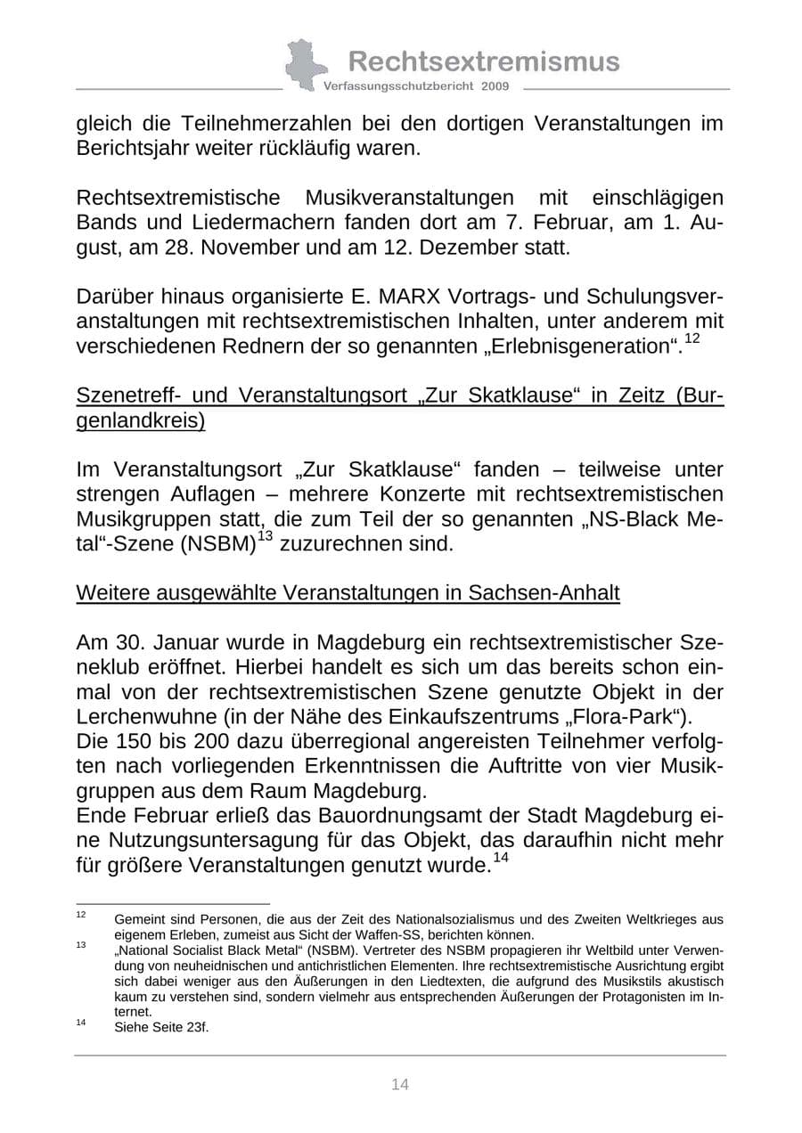 Seite 22 des Verfassungsschutzbericht 2009 Sachsen-Anhalt