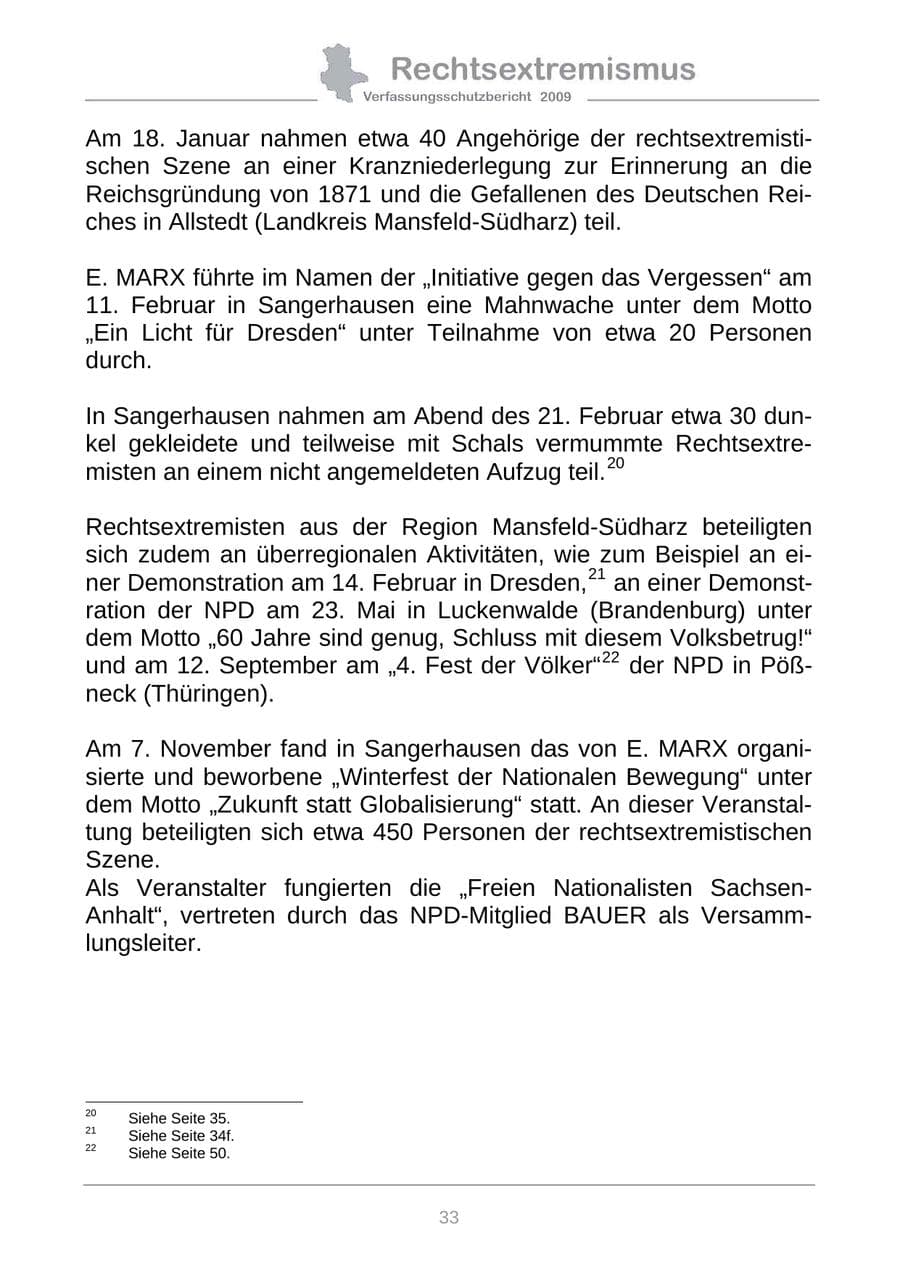 Seite 41 des Verfassungsschutzbericht 2009 Sachsen-Anhalt