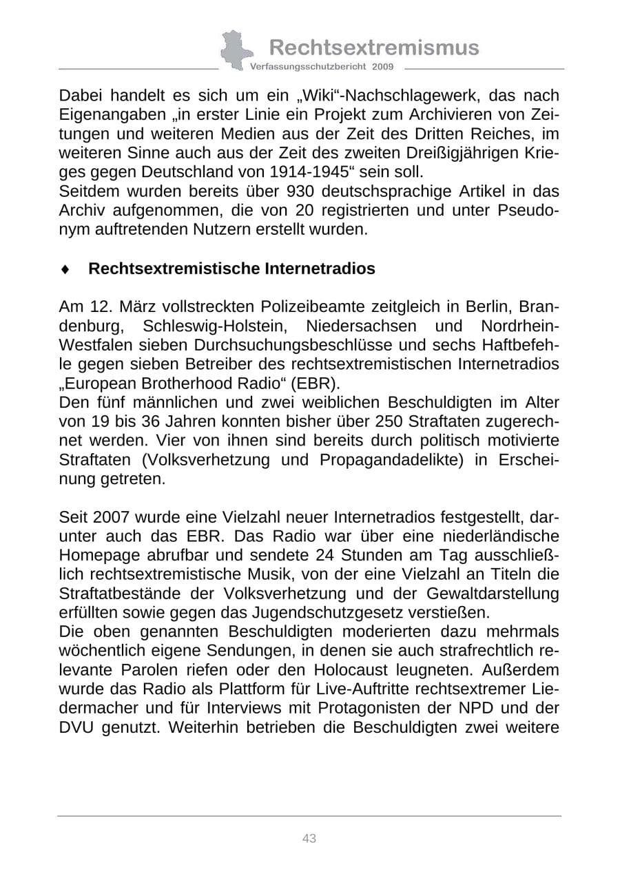 Seite 51 des Verfassungsschutzbericht 2009 Sachsen-Anhalt