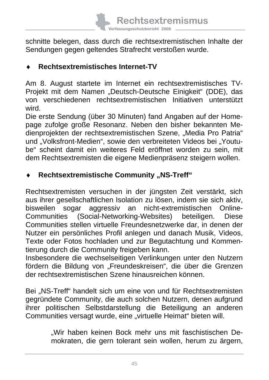 Seite 53 des Verfassungsschutzbericht 2009 Sachsen-Anhalt