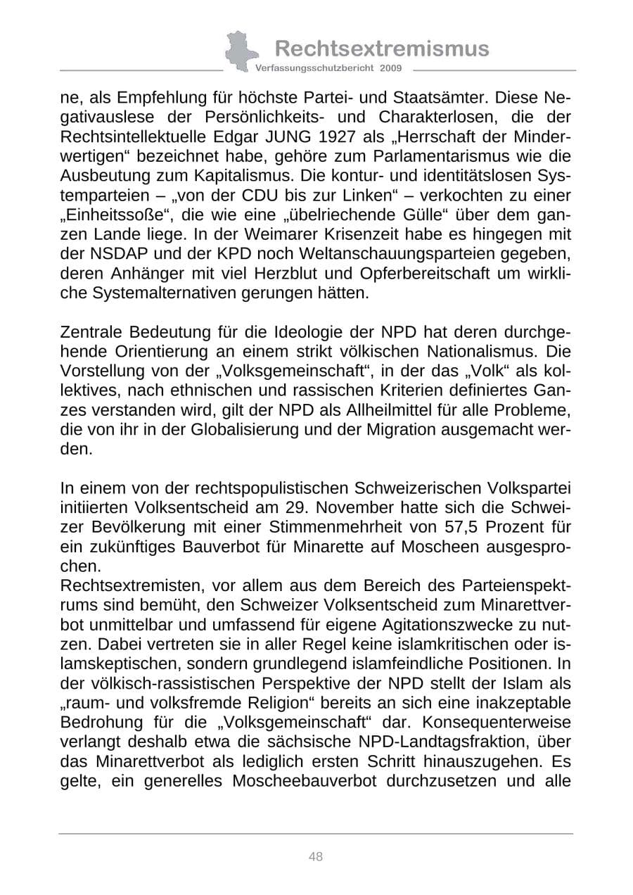 Seite 56 des Verfassungsschutzbericht 2009 Sachsen-Anhalt