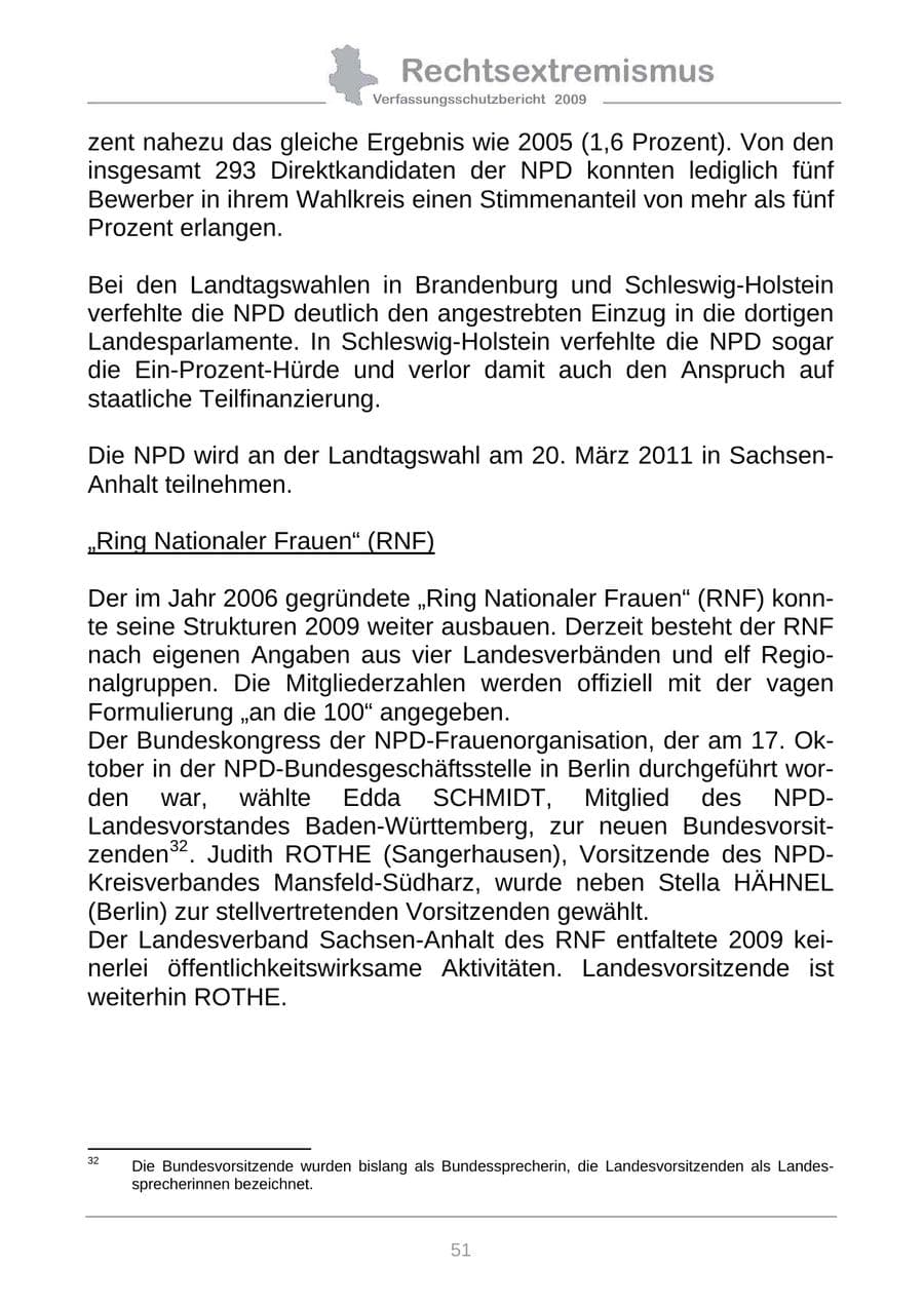 Seite 59 des Verfassungsschutzbericht 2009 Sachsen-Anhalt