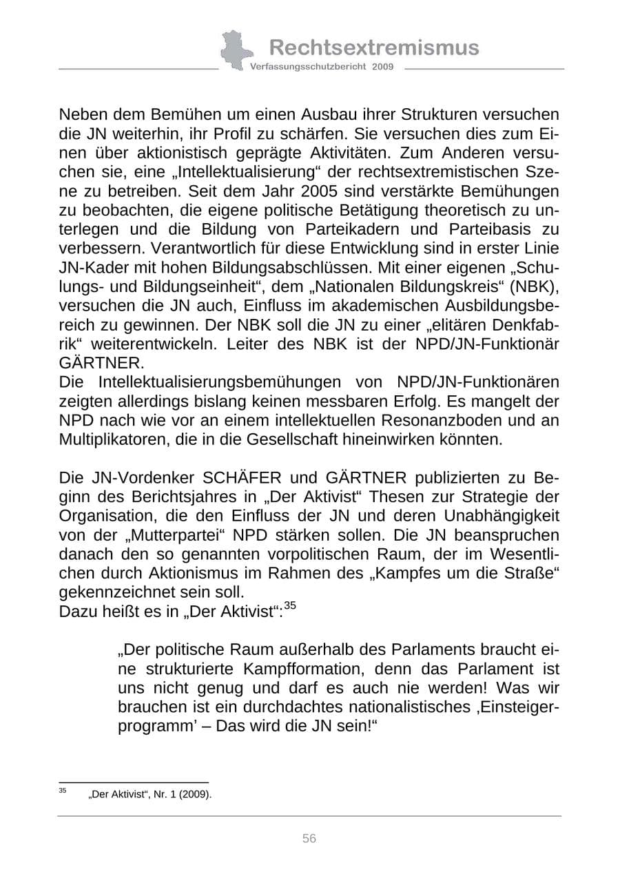 Seite 64 des Verfassungsschutzbericht 2009 Sachsen-Anhalt