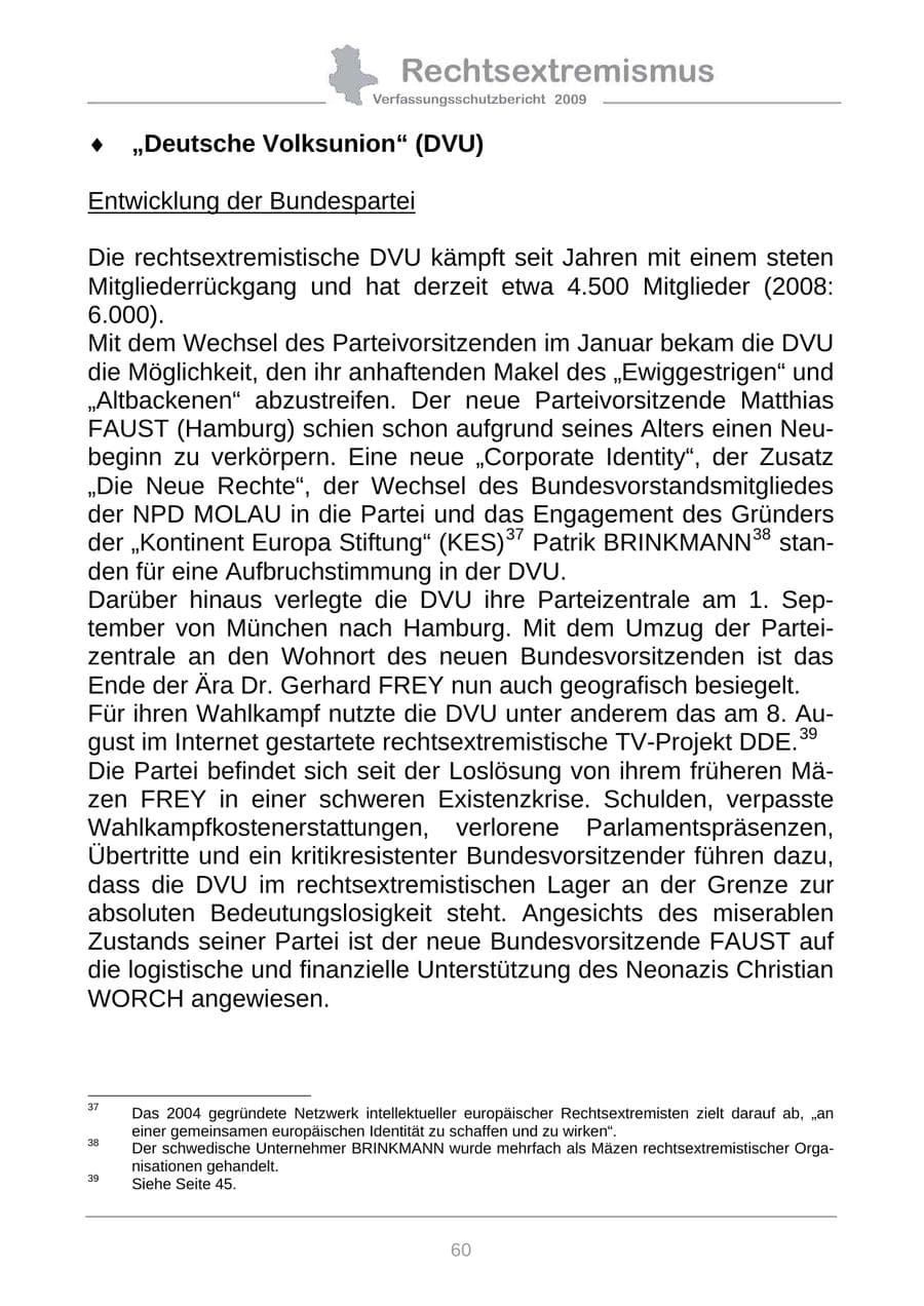 Seite 68 des Verfassungsschutzbericht 2009 Sachsen-Anhalt