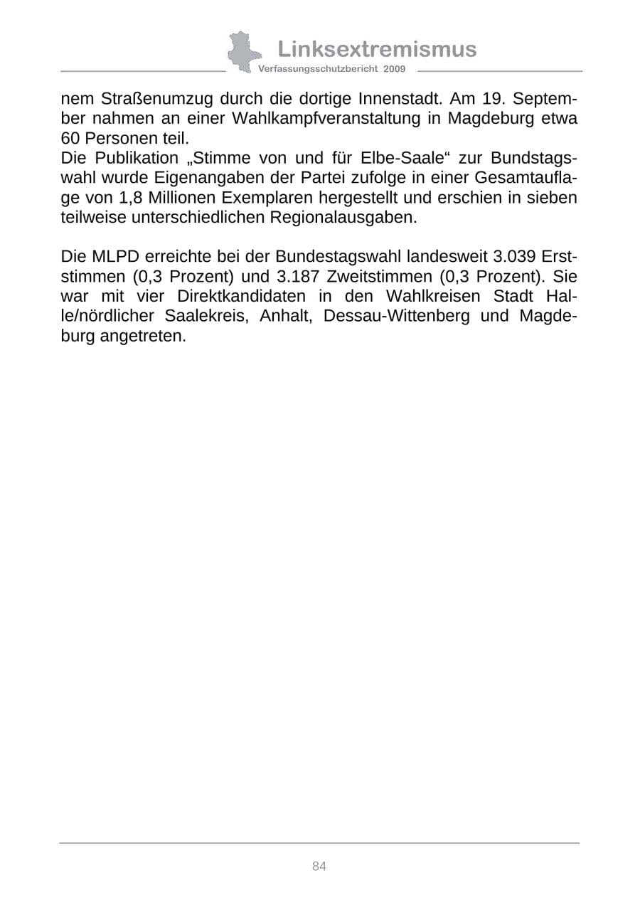 Seite 92 des Verfassungsschutzbericht 2009 Sachsen-Anhalt
