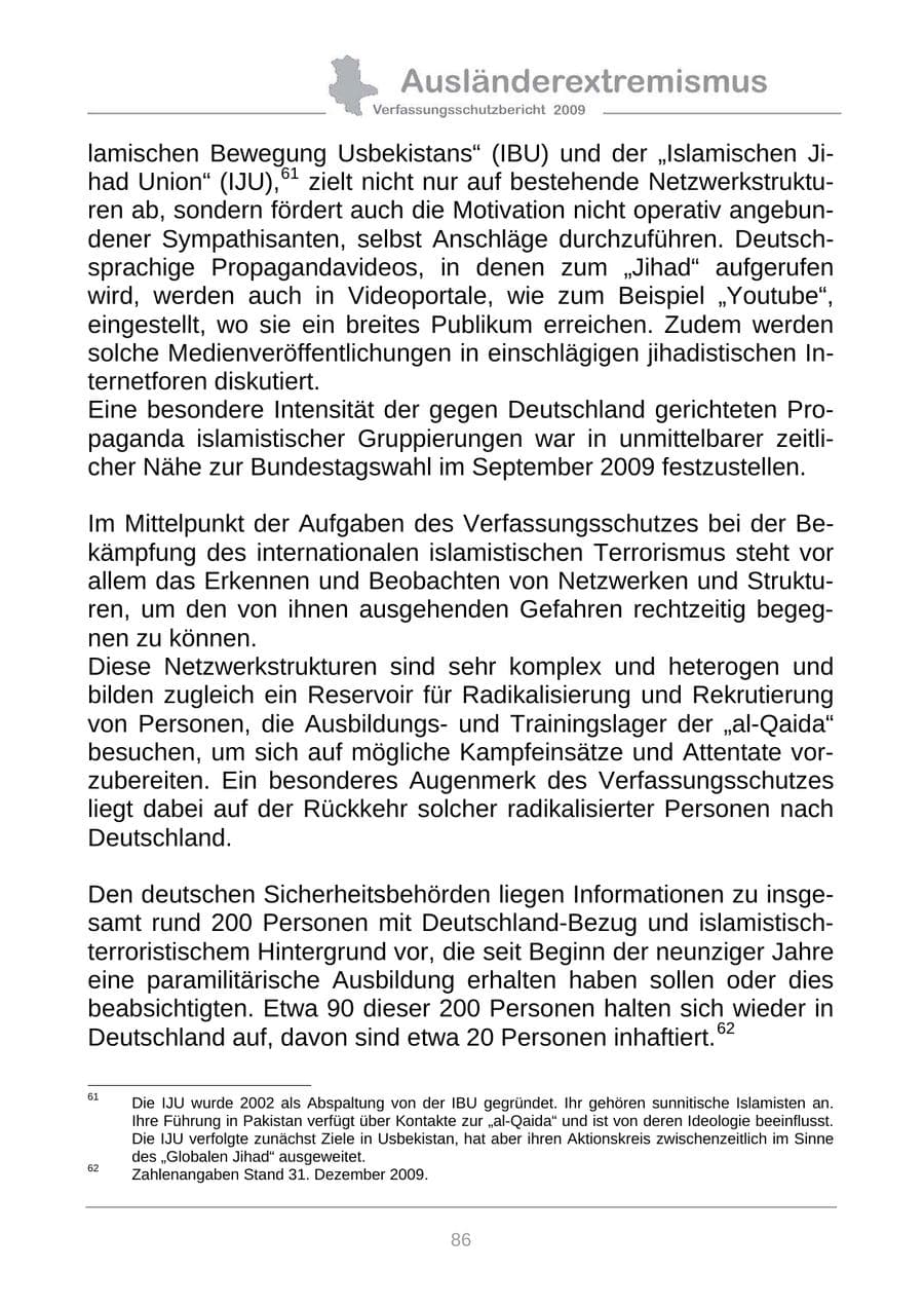 Seite 94 des Verfassungsschutzbericht 2009 Sachsen-Anhalt