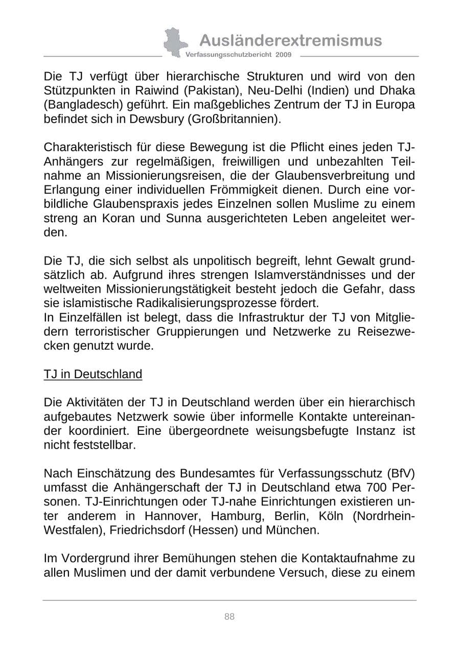Seite 96 des Verfassungsschutzbericht 2009 Sachsen-Anhalt