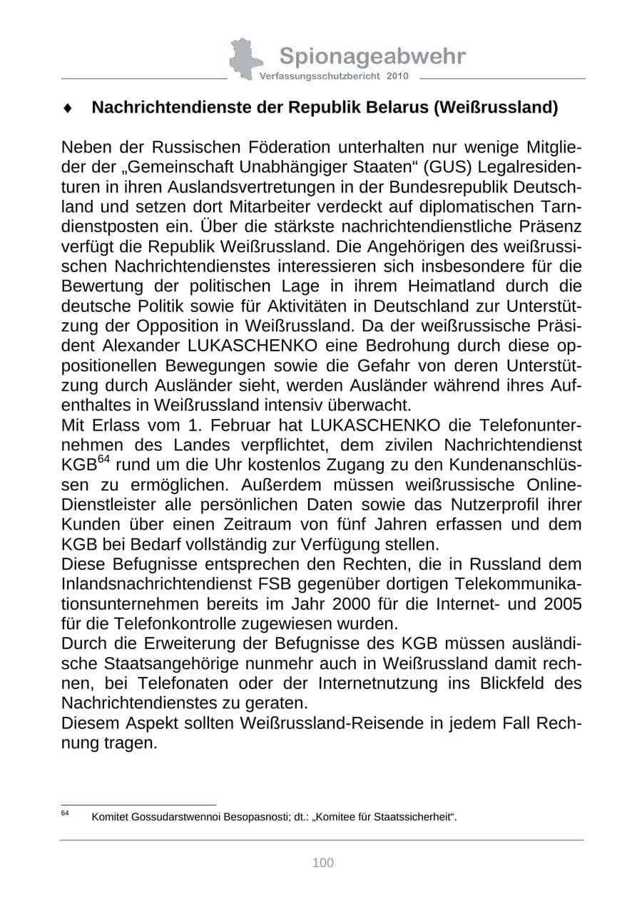 Seite 102 des Verfassungsschutzbericht 2010 Sachsen-Anhalt