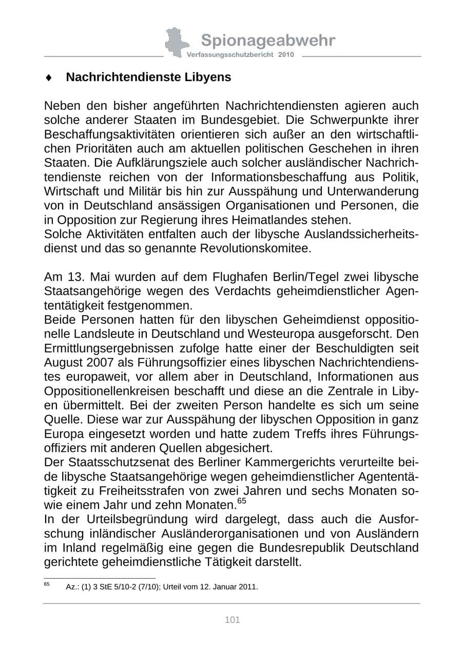 Seite 103 des Verfassungsschutzbericht 2010 Sachsen-Anhalt
