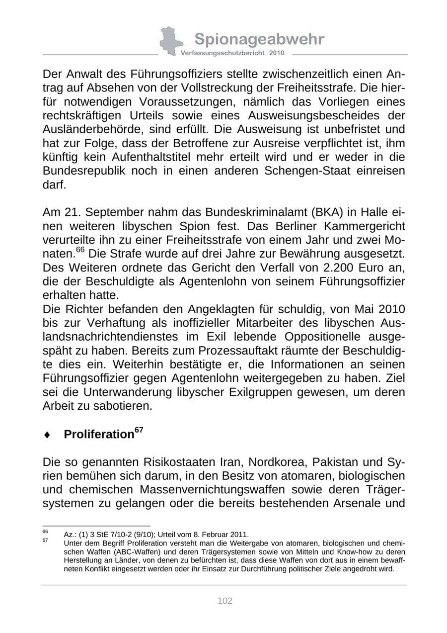 Seite 104 des Verfassungsschutzbericht 2010 Sachsen-Anhalt
