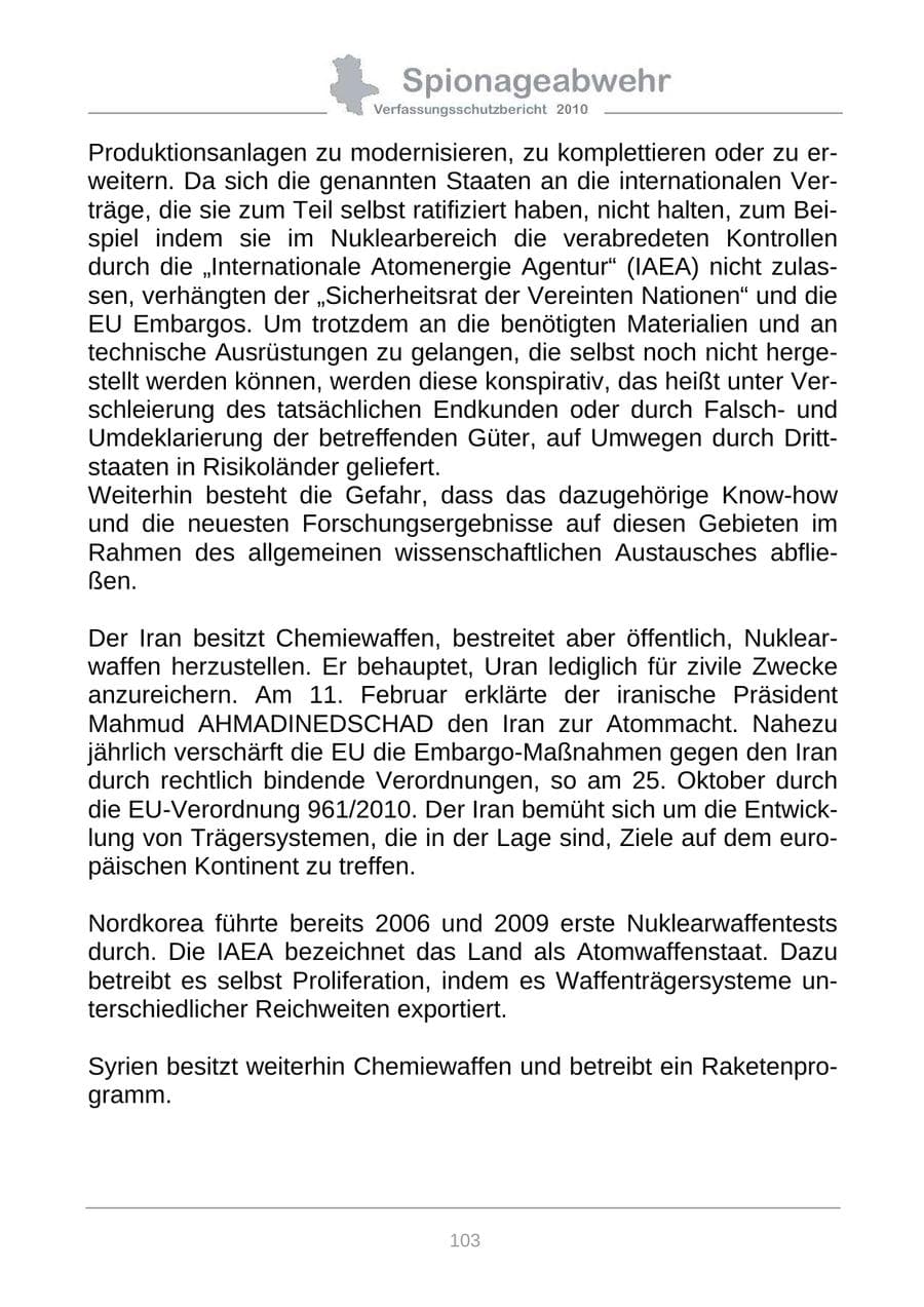 Seite 105 des Verfassungsschutzbericht 2010 Sachsen-Anhalt
