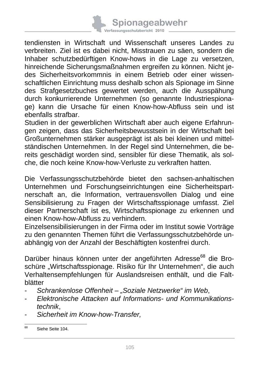Seite 107 des Verfassungsschutzbericht 2010 Sachsen-Anhalt