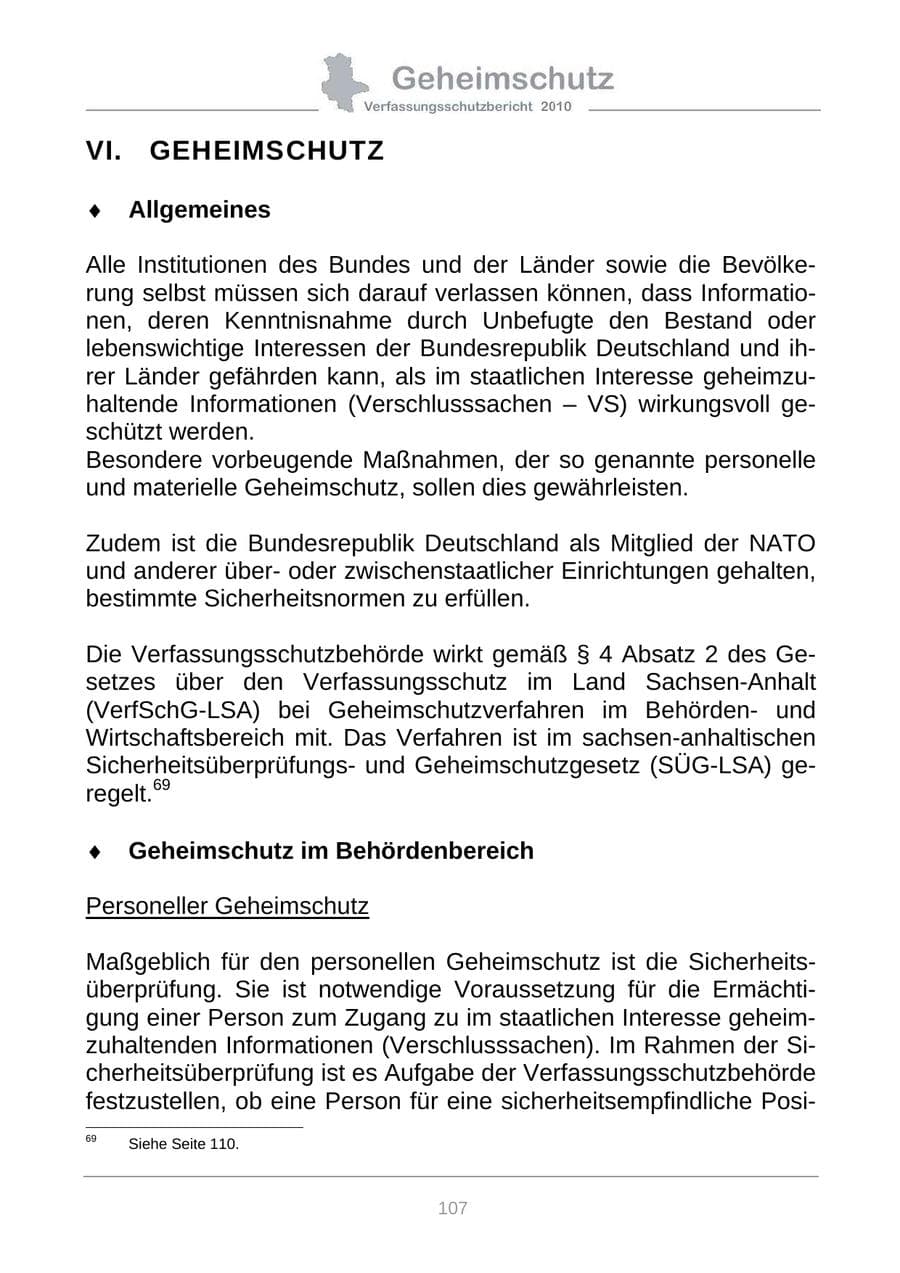 Seite 109 des Verfassungsschutzbericht 2010 Sachsen-Anhalt